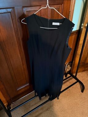 Calvin Klein Black Sleeveless Midi Sheath Dress